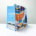 RPET Reusable Light Blue Shopping Bag with Scenic Print – K003